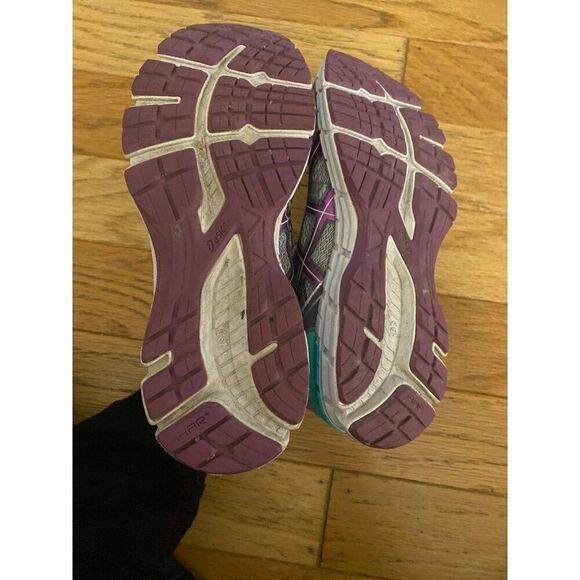 Asics Womens Athletic Running Shoes Size 8 Gray Purple Mesh Comfort Lightweight - Picture 9 of 10